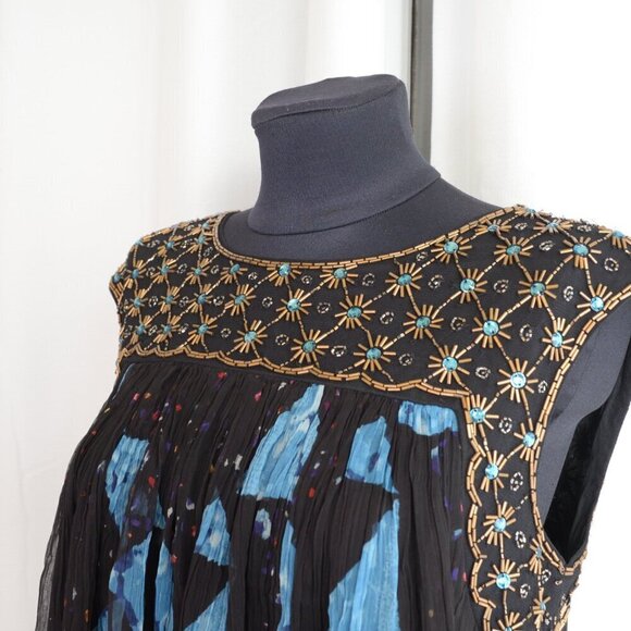 Anthropologie MOULINETTE SOEURS Beaded Lydia Swing Dress Embellished Sz 0 - Picture 5 of 7